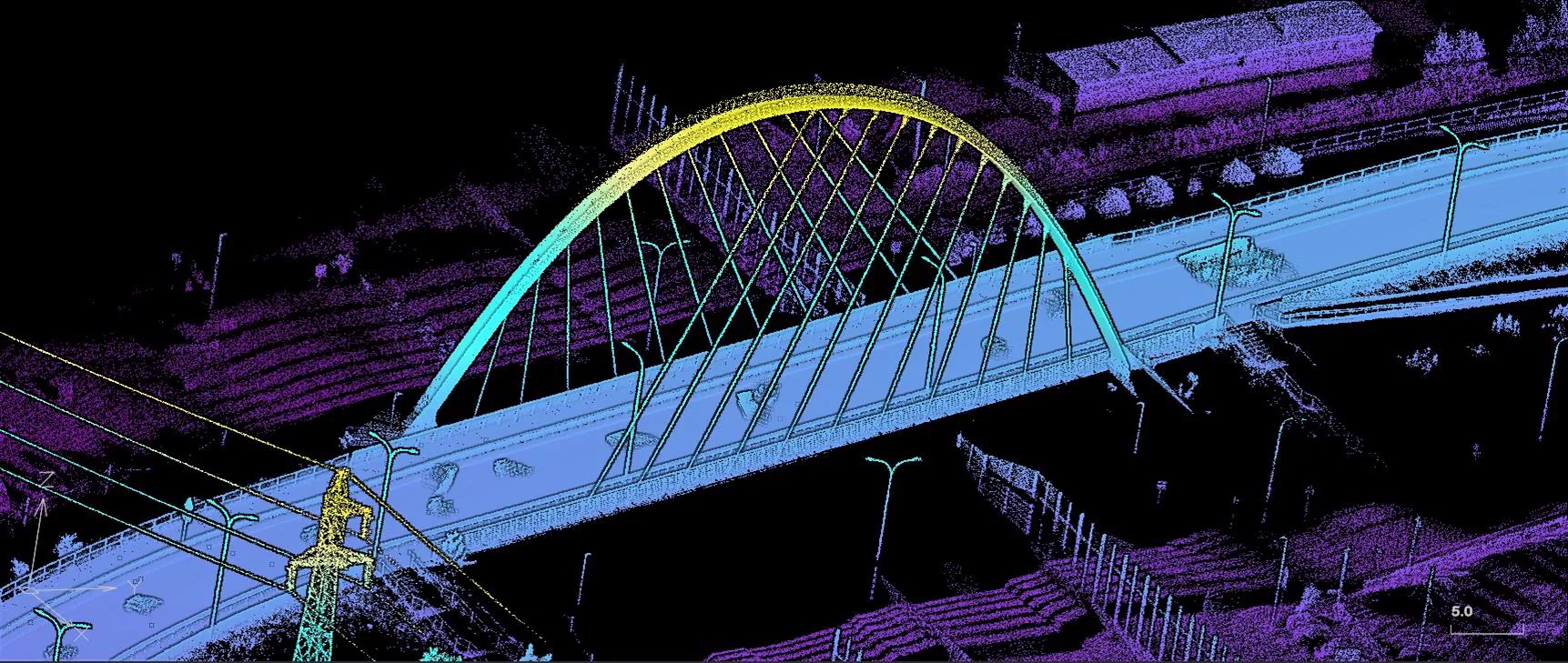 Point cloud of a bridge — palette view
